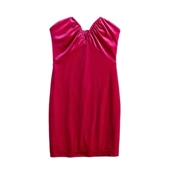NWT SO V-Wire Velvet Mini Dress Barbie Hot Pink Juniors' Size M - Picture 3 of 3